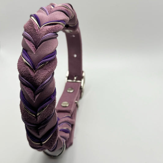 Fettleder Halsband mit Microcord