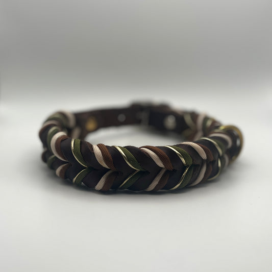 Fettleder Halsband mit Microcord